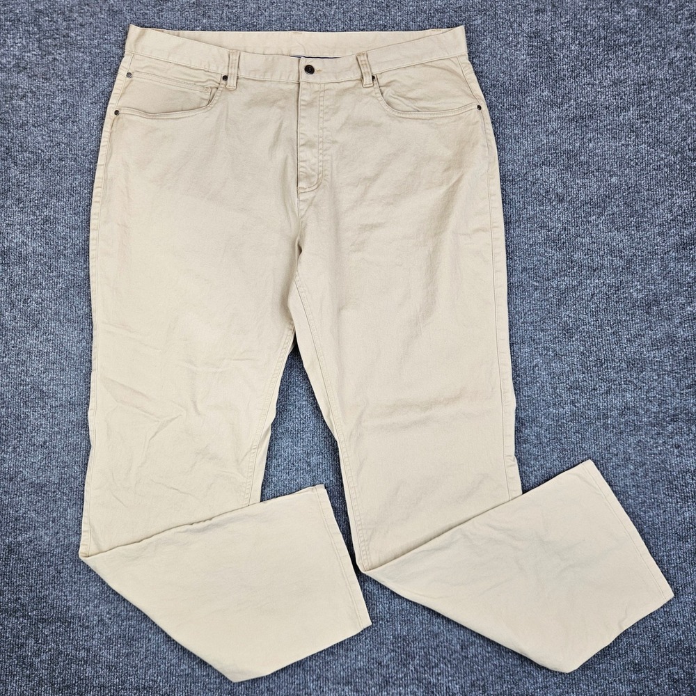 FootJoy FJ Khaki Golf Chino Pants Mens 40x34 Tan Cotton Blend Stretch Flat Front